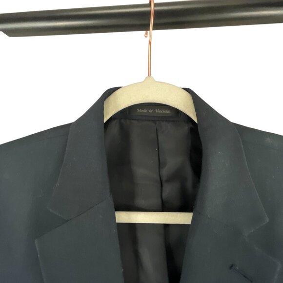Chaps Men's 100% Wool Blazer Jacket 42R Black Two Button Business Career Neutral - Picture 4 of 9